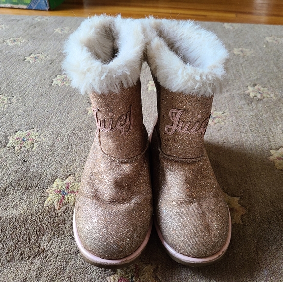 Juicy Coutuer fall winter boots girls size 4 women's 5.5 pink glitter FAIR - Picture 1 of 16